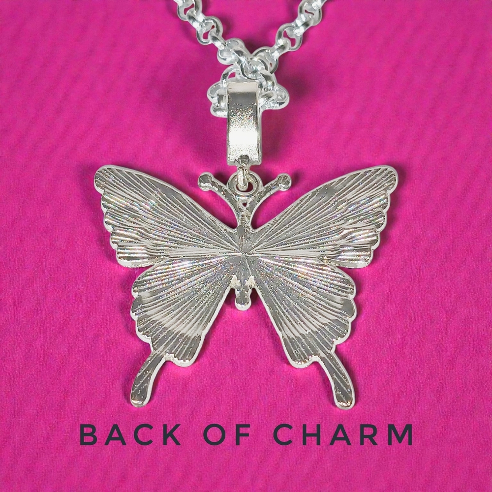 HP🎉🎉 Large Silver Butterfly Choker Necklace Wilderkind Butterflycore Grunge - Picture 7 of 10
